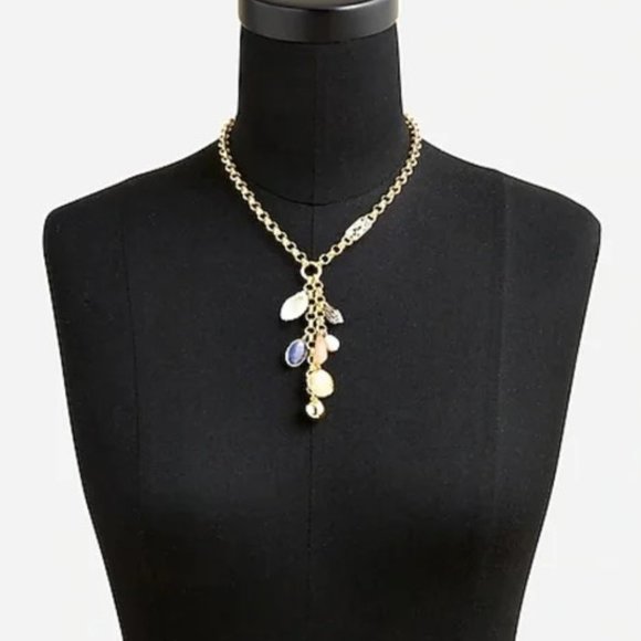 J. Crew Gold Plated Mixed-Stone Charm Necklace - Picture 5 of 12